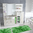 Tappeto Salotto Cucina Bagno Lavabile Antiscivolo Moderno Geometrico Astratto Verde - MOD5035
