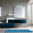 Tappeto Passatoia Salotto Cucina Bagno Lavabile Antiscivolo Moderno Geometrico Cubi Azzurro- MOD5190