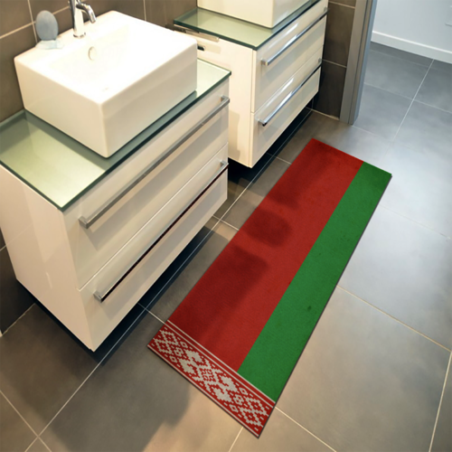 Tappeto Salotto Cucina Bagno Lavabile Stampa Digitale Bandiera Vintage Rossa e Verde - BIELLORUSSIA