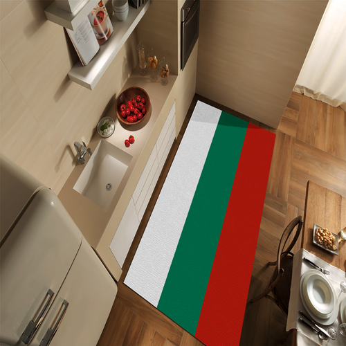 Tappeto Passatoia Salotto Cucina Bagno Lavabile Stampa Digitale Bandiera Tricolore - BULGARIA