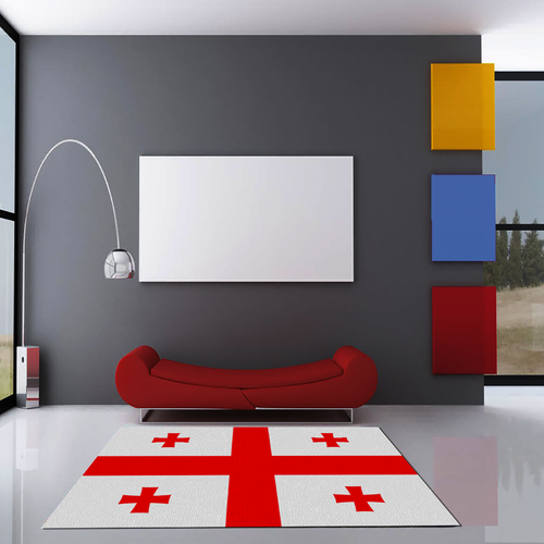Tappeto Passatoia Salotto Cucina Bagno Lavabile Stampa Digitale Bandiera Croce Rossa - GEORGIA