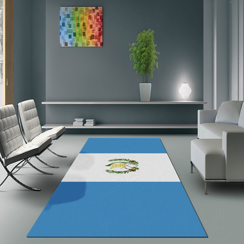 Tappeto Passatoia Salotto Cucina Bagno Lavabile Stampa Digitale Bandiera Bianco Azzurro - GUATEMALA