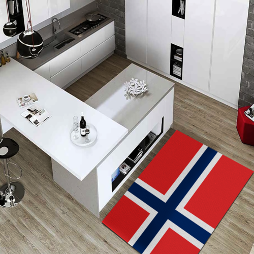 Tappeto Passatoia Salotto Cucina Bagno Lavabile Stampa Digitale Bandiera Croce Blu Rosso - NORVEGIA