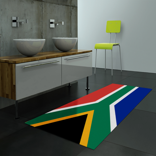 Tappeto Passatoia Salotto Cucina Bagno Lavabile Stampa Digitale Bandiera Rosso Blu Verde SUD AFRICA