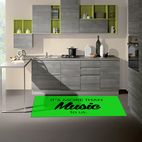 Tappeto Passatoia Salotto Cucina Bagno Lavabile Musica Aforisma Verde - MUS0017