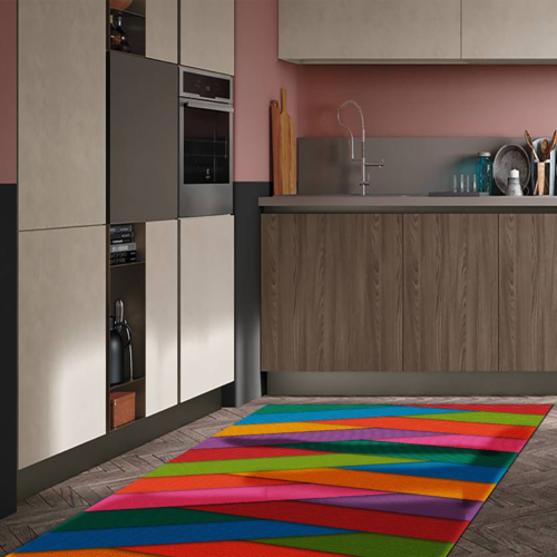Tappeto Passatoia Salotto Cucina Bagno Lavabile Pattern Motivo Geometrico Multicolore - PATT0024
