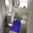 Tappeto Passatoia Salotto Cucina Bagno Lavabile Shabby Chic Blu Stile Floreale Pois - SHAB0003BL