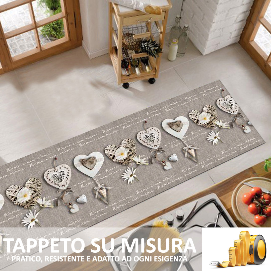 PERSONAL - Tappeto Passatoia Cucina Antiscivolo Stampa Digitale Taglio su Misura - M'AMA SHABBY